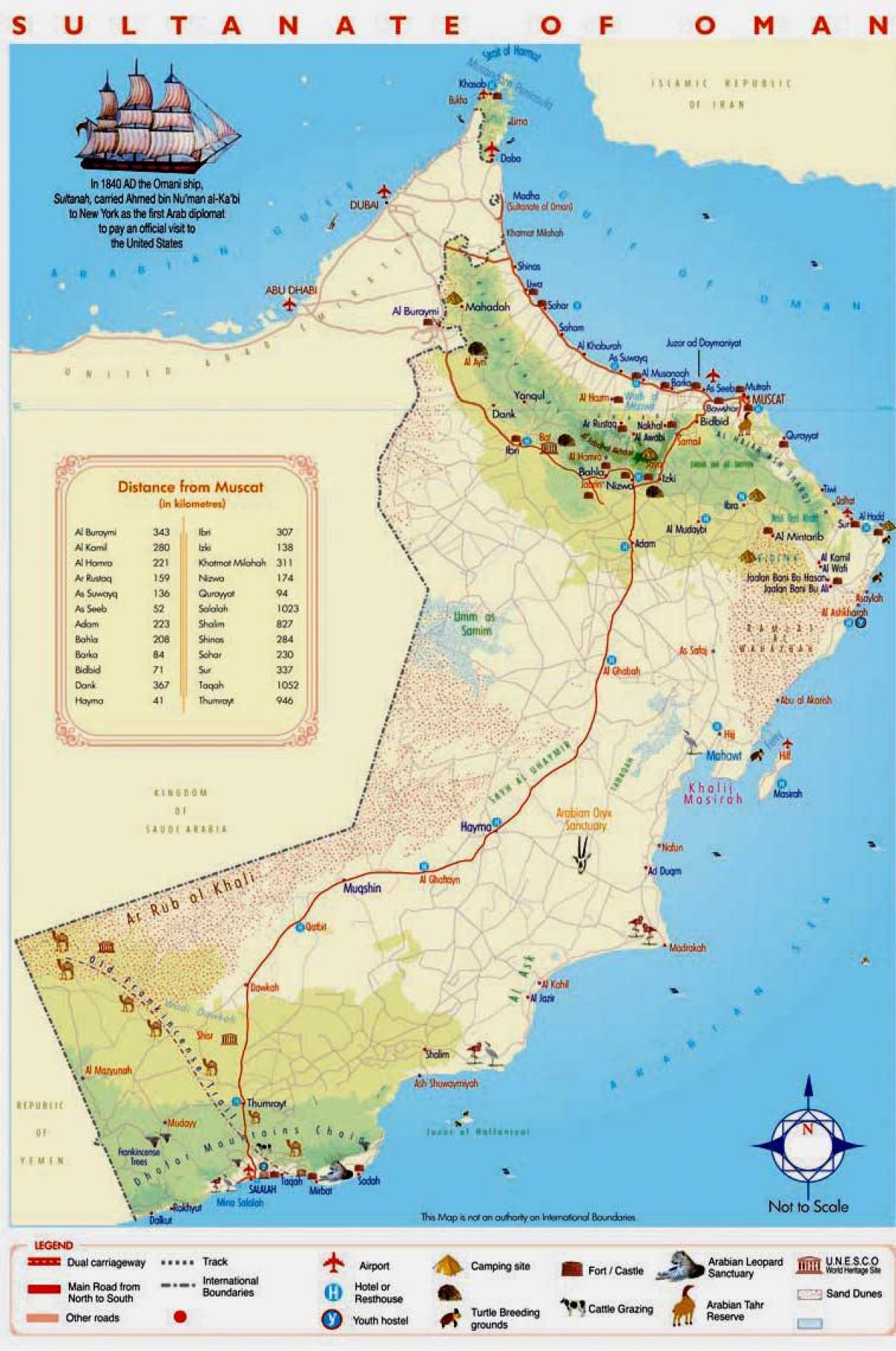 Podrobná mapa ománu