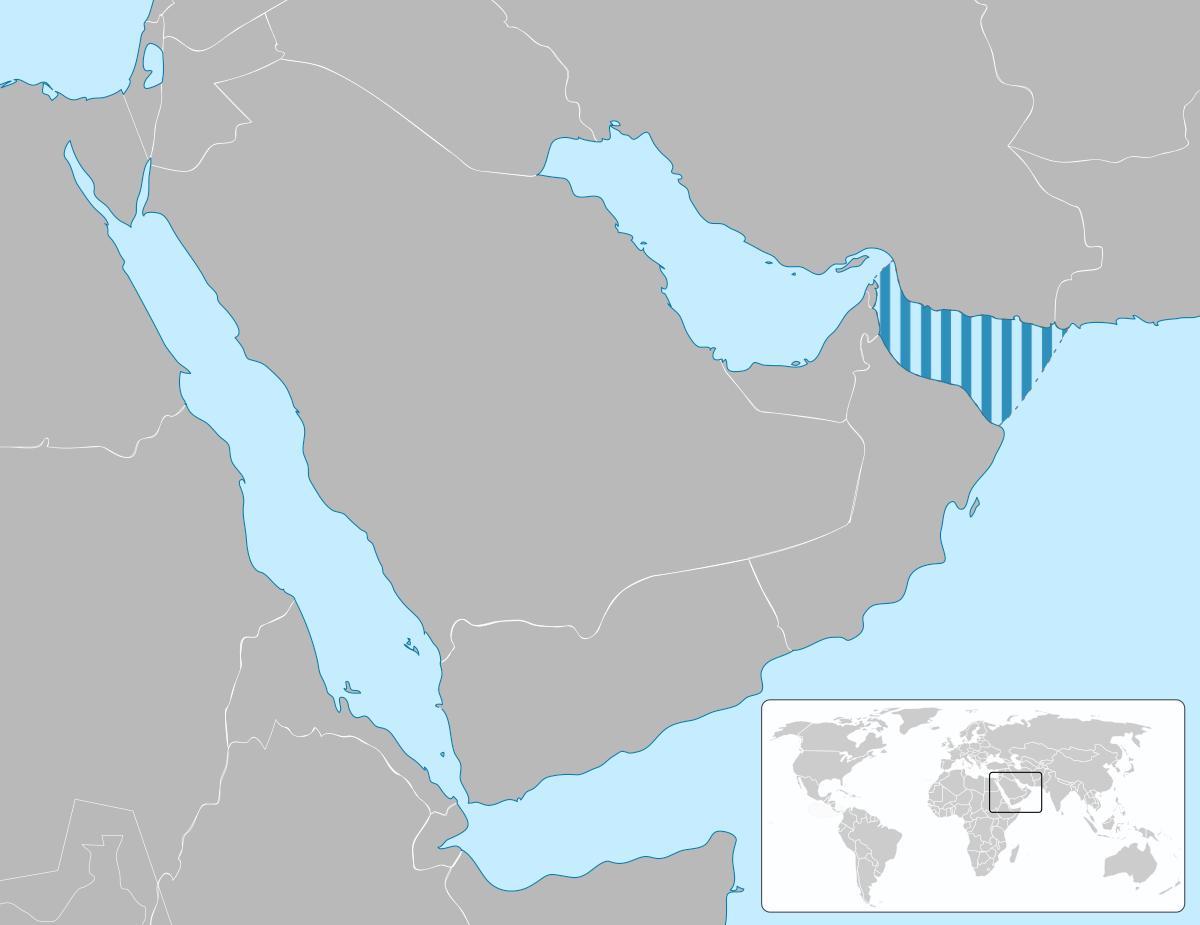 ománský záliv na mapě