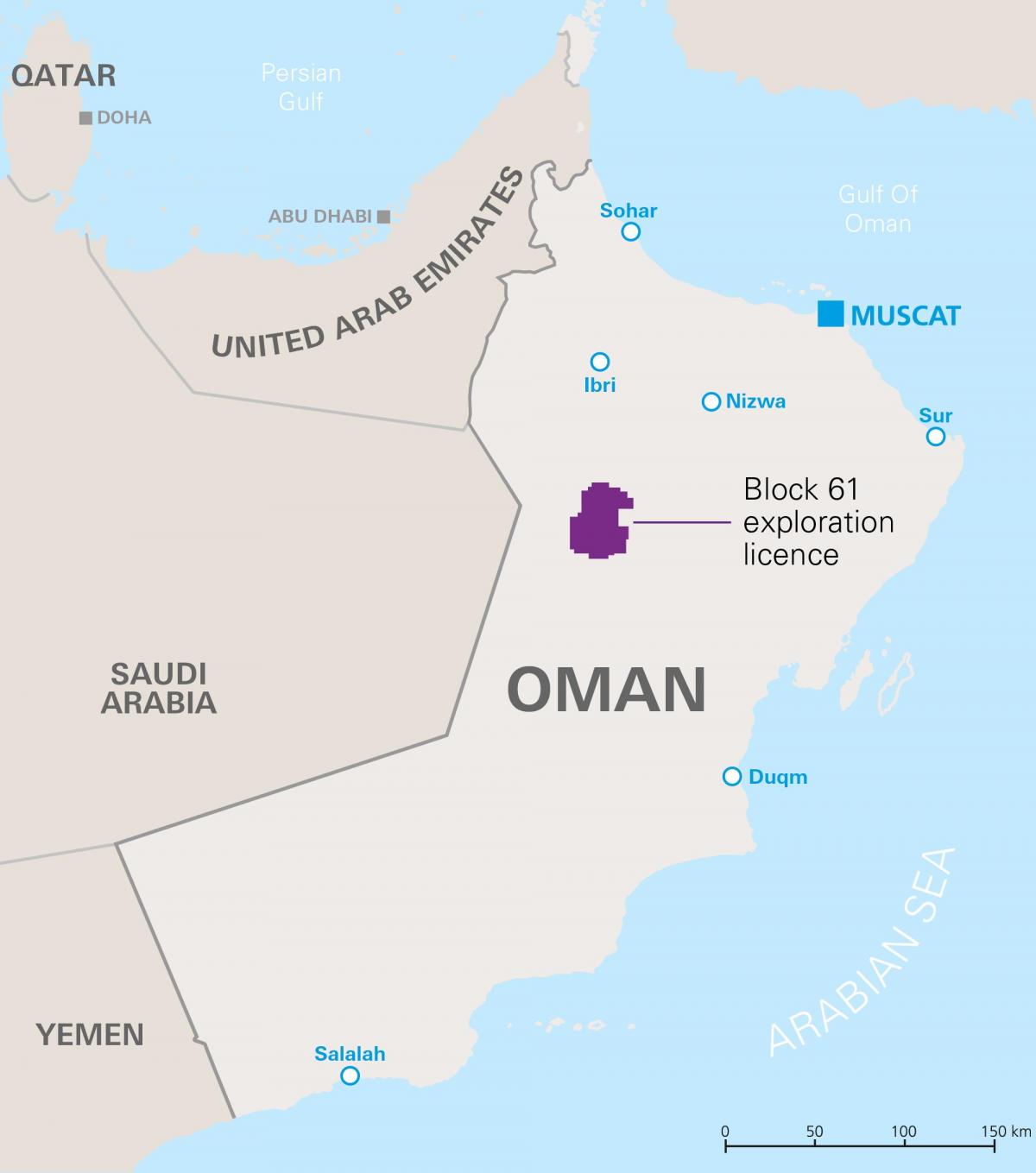 mapa khazzan Omán