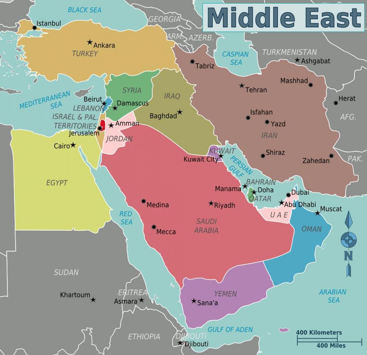 mapa Omán mapa střední východ