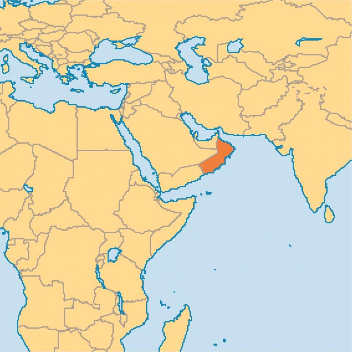 Omán mapa v mapa světa