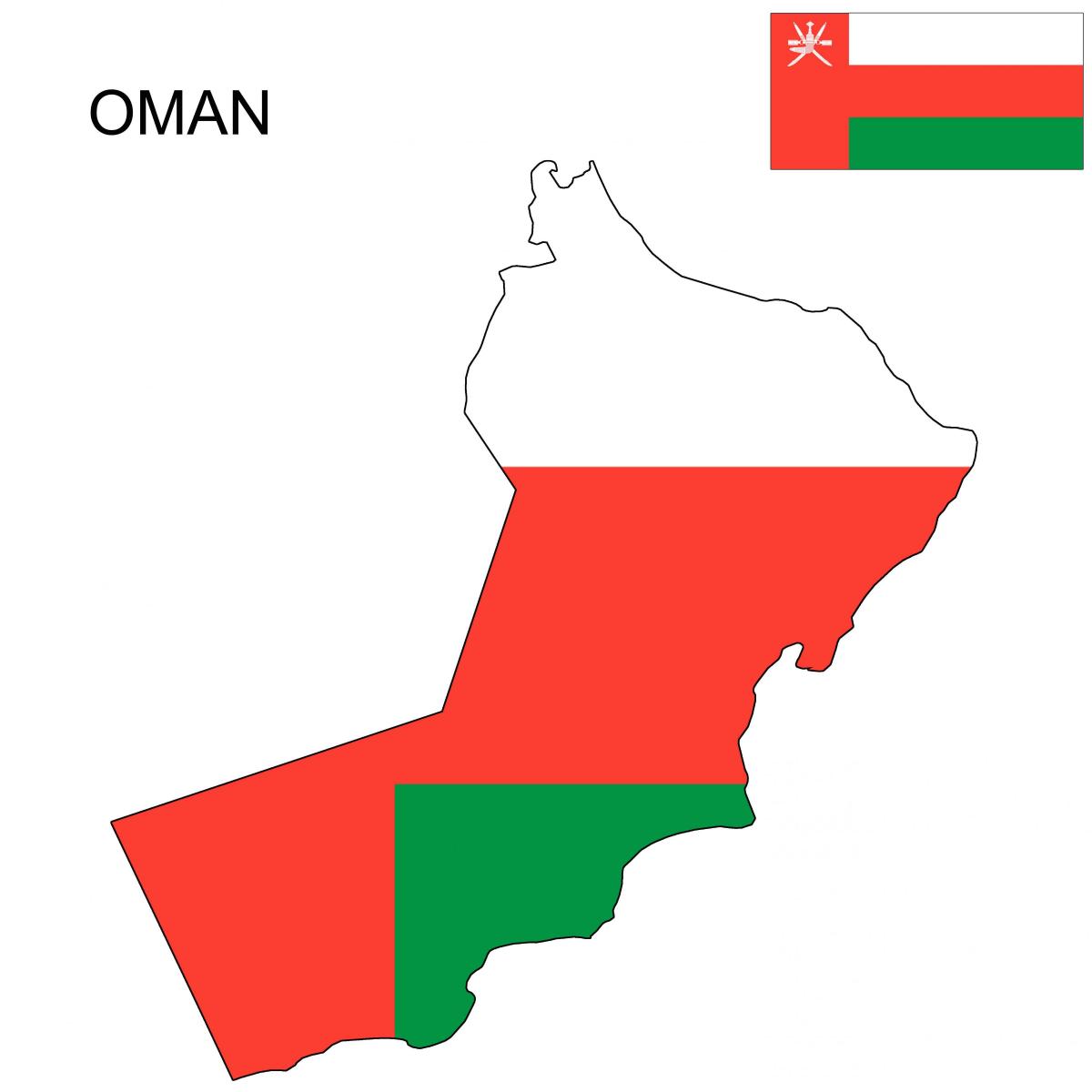 mapa Omán vlajka