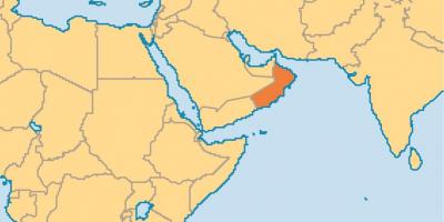Omán mapa v mapa světa